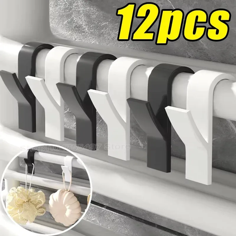 2/6/12 stücke Kein Nagel Benötigt Kleiderbügel Handtuch Mehrzweck Heizkörper Haken Mantel Kleiderbügel Schal Rack Bad Handlauf haken Badezimmer