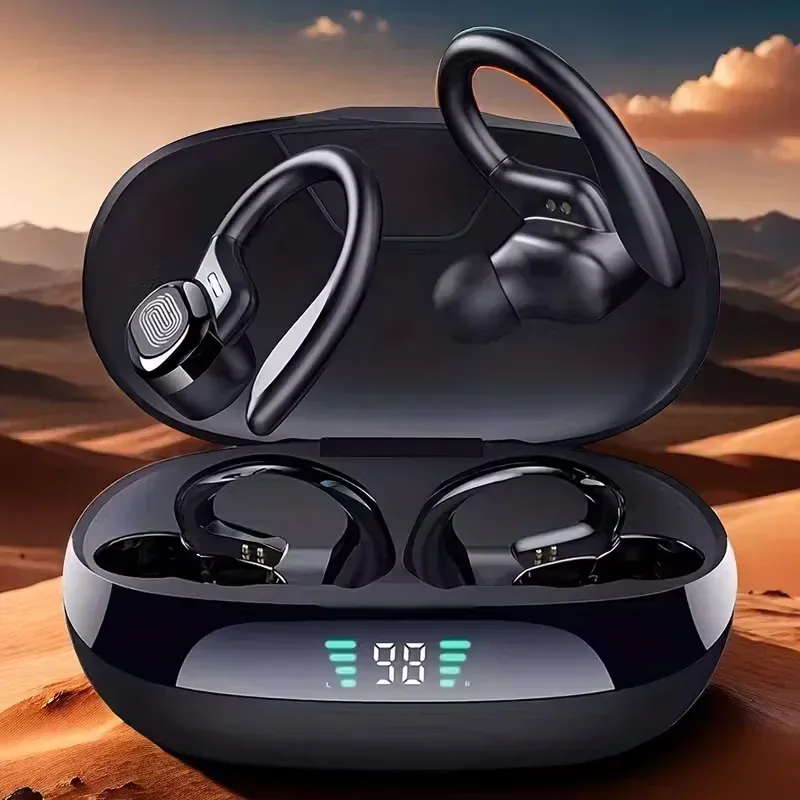 SP16 Ohrbügel-Sport-Bluetooth-Kopfhörer mit Mikrofon, LED-Energieanzeige, ENC, HiFi-Stereo-Sound Gaming-Headset