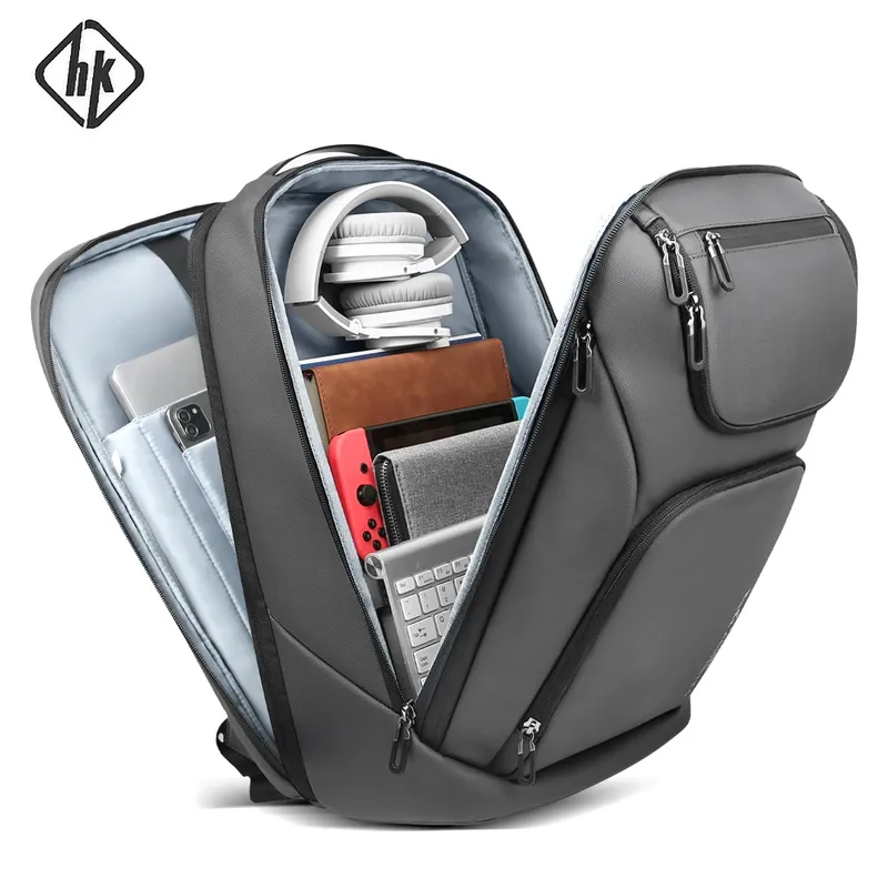 HK Reise-Business-Rucksack für Herren, großes Fassungsvermögen, 17-Zoll-Laptop-Rucksack, multifunktionaler Diebstahlschutz-Rucksack, Weekender-Tagesrucksack