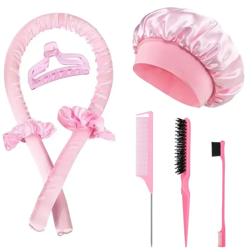 Keine-Wärme Curling Eisen Set Nacht Kappe Haar Roller Set Faule Lockenwickler Stirnband Haare Rollen Borsten Pinsel haar Styling Werkzeuge
