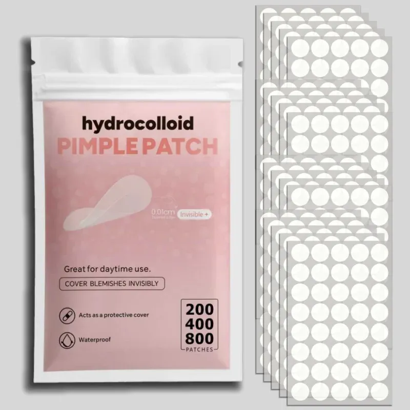200/400/800 Stück unsichtbares, klares Pickel-Patch-Set – tiefreinigende Hydrokolloid-Akne-Aufkleber, gemischte Größen, sanft und hautfreundlich