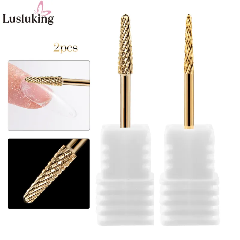 Wolframkarbid-Nagelbohrer für halbe Nagelspitzen, hochpräziser Wolfram-Nagelgrat für elektrische Maniküre, 1/2-teiliges Set, F-Körnung