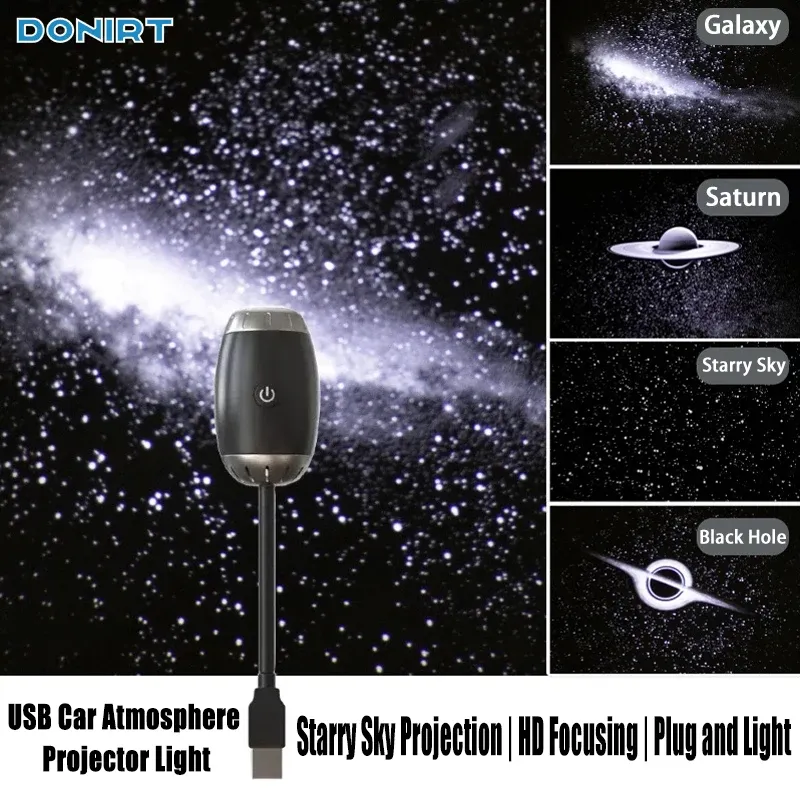 USB Auto Atmosphäre Projektor Licht Auto Innen Umgebungs Licht LED Sternen Stern Licht Party Decor Romantische Saturn Galaxy Licht