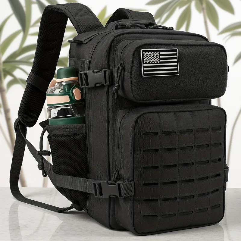 25L Taktischer Rucksack Outdoor-Tasche Fitness-Rucksack MOLLE-Rucksack Damen/Herren Wandern Überlebensrucksack Herren Dual-Getränkehalter