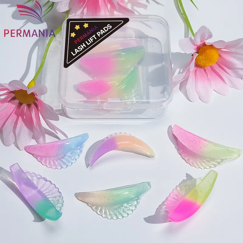 PERMANIA 6 Paar C Curl Silikon Wimpern Dauerwelle Pads Klebrige Wimpern Stange Schild Heben 3D Wimpern Curler Zubehör Make-Up-Tool