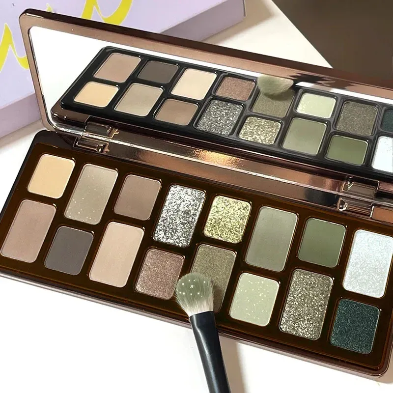 16-Farben-Lidschatten-Palette Impromptu Stealing Ambition Shades Blue Green Earth Tones Grey – Creative Beauty Makeup Powder Palette