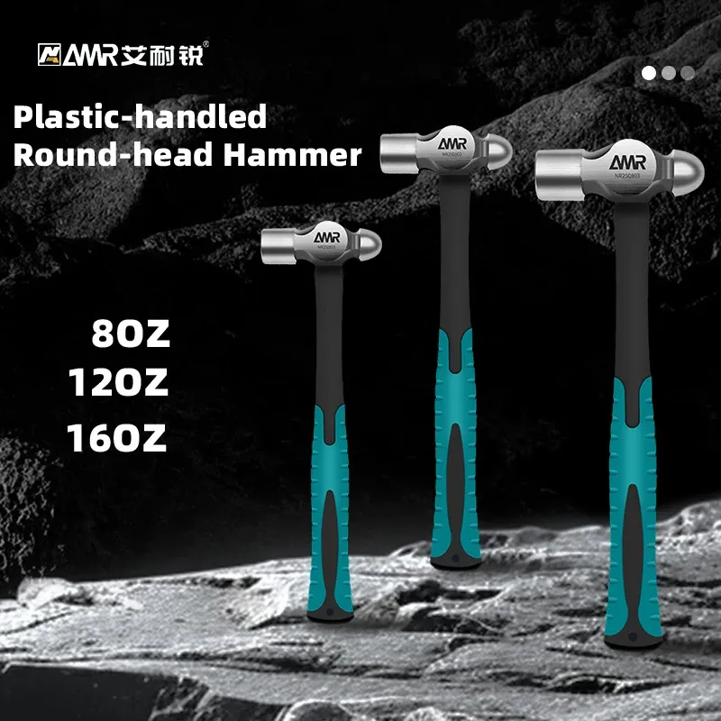 Rundkopfhammer Smash Walnuss Rundkopf Kunststoffgriff Hammer Auto Fluchtwerkzeug Handhammer Multifunktionshammer 8OZ/12OZ/16OZ