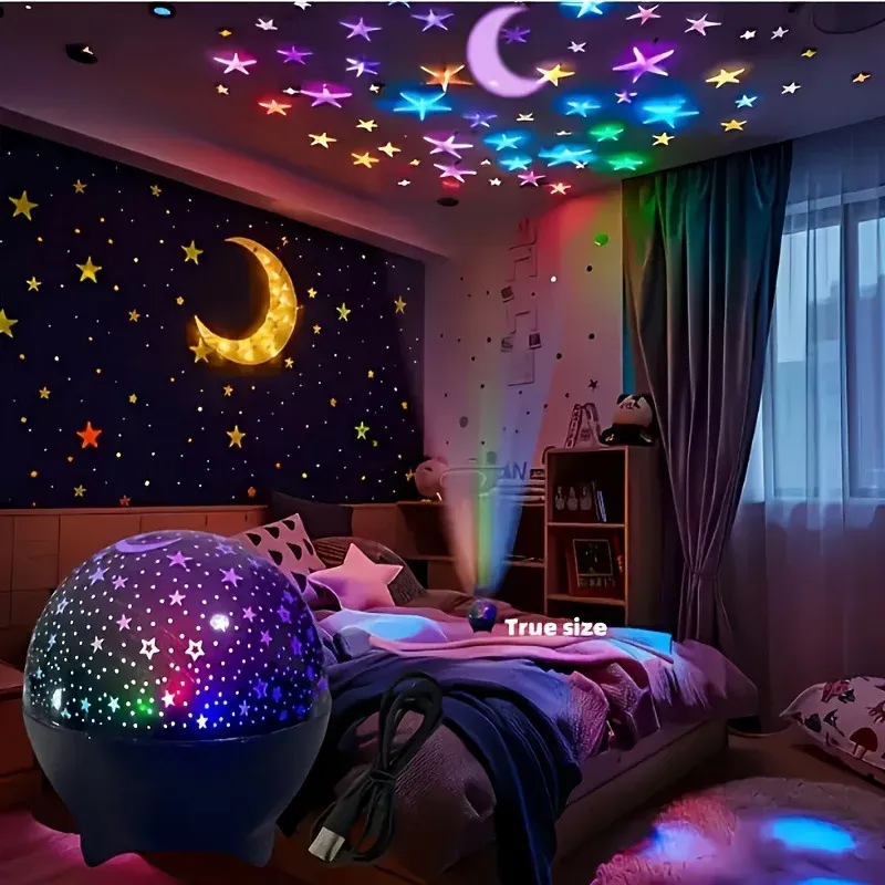 RGB Nachtlichter LED Projektor Licht Sternenmond Galaxy Projektionslampe 5V USB für Kinder Geschenk Weihnachtsgeschenk Raumdekorationen