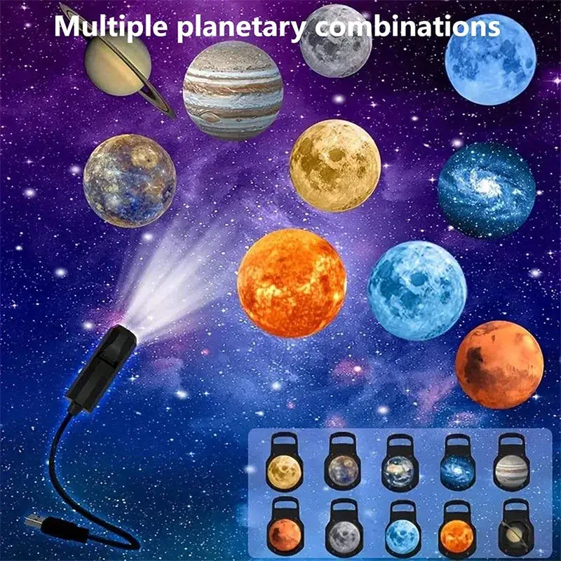 LED-Stern-Galaxie-Projektorlampe, Mond-Erde-Wanddekoration, umschaltbares Muster, Projektion, Nachtlicht für Zuhause, Schlafzimmer, Dekoration