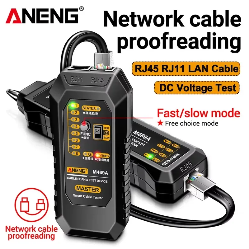 Netzwerkkabeltester RJ45 RJ11 ANENG M469A Netzwerkanalysator LAN-Kabeltester Wire Tracker Tracer Toner Detector Line Test Tools