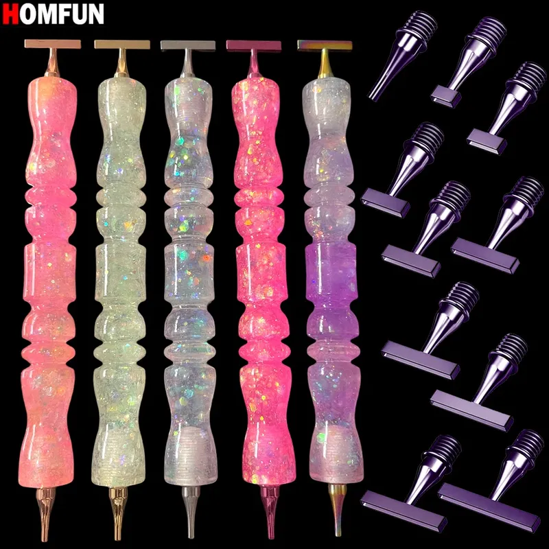 HOMFUN Diamant-Malstift, wunderschönes Stickerei-Punktbohrwerkzeug mit Gewinde, multifunktionales Zubehör für Metall-Schraubgewinde-Spitzen