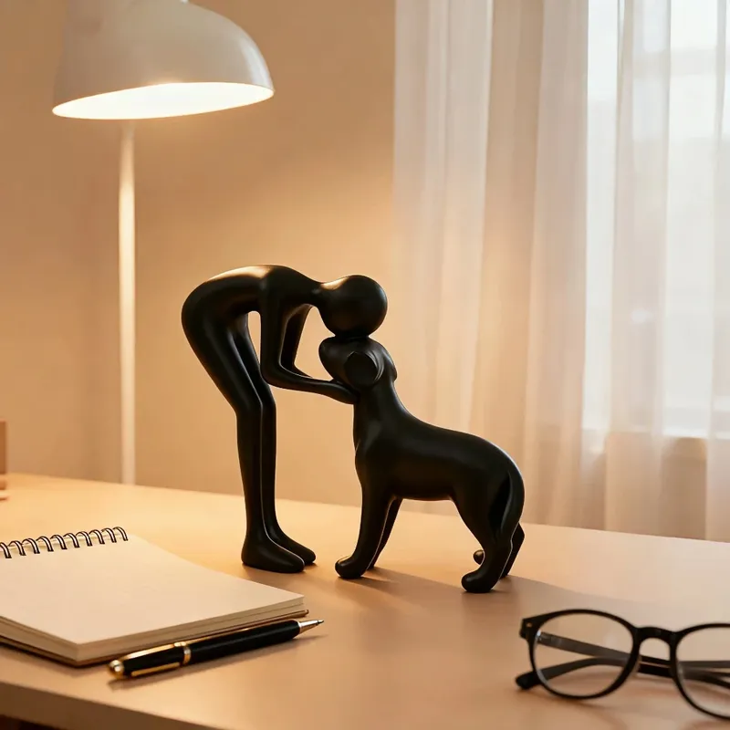 Abstrakte Kunstgefühl! Interaktive Menschen- und Haustierfiguren für Heim- und Bürodekoration.