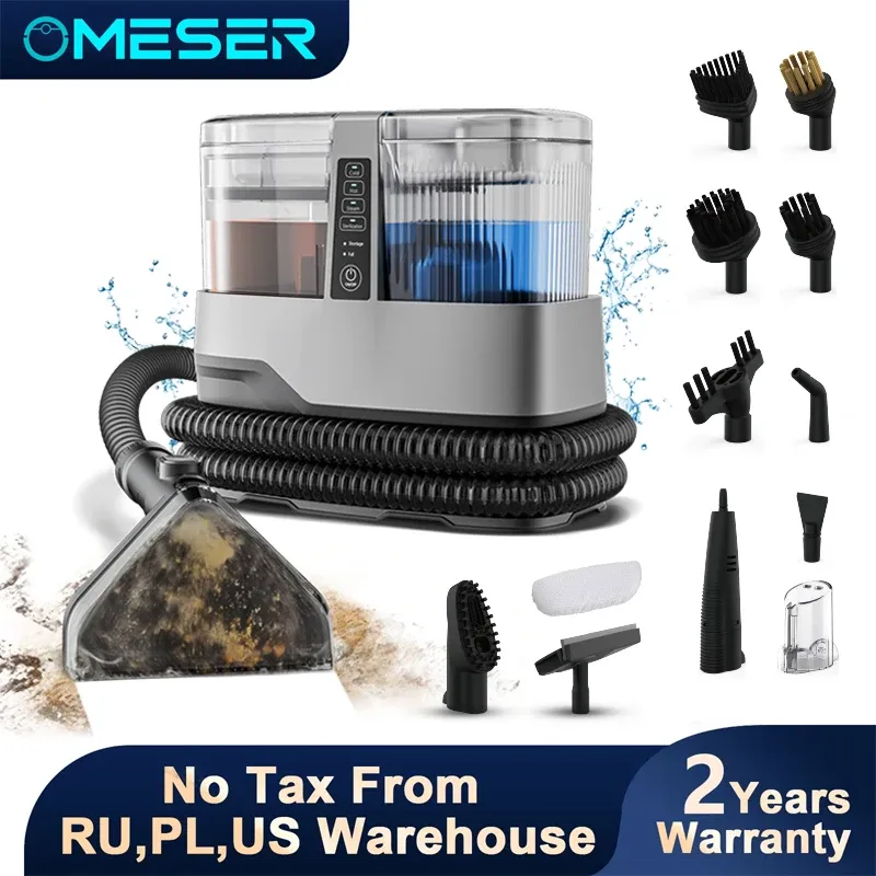 OMESER 1800 W 17 kPa Dampf-Teppichreiniger-Maschine 13 IN 1, tragbares Mehrzweck-Trocken- und Nassreinigungsprodukt für Autositz, Zuhause, Sofa