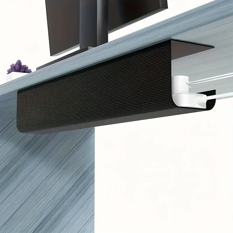 1 Stück 40 cm/15,75 Zoll Kabelmanagementfach ohne Schraube unter dem Schreibtisch, selbstklebende Installation, Kabelmanagement, Kabelablage, unter dem Schreibtisch