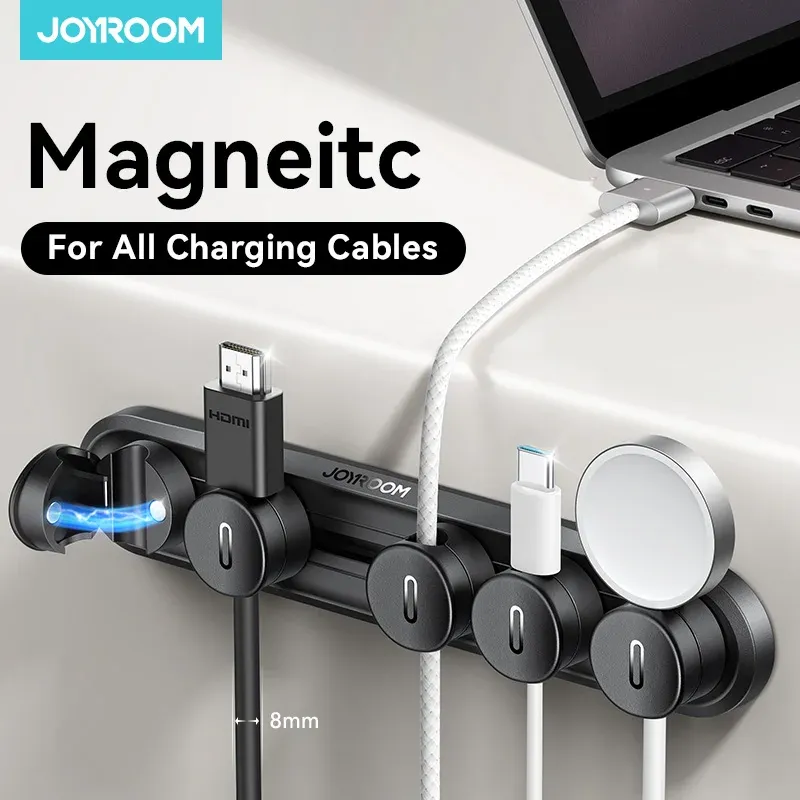 Joyroom 5-in-1 magnetischer Kabel-Organizer zur Verwaltung, verstellbare Schiebeschiene, Kabelklemmen unter dem Schreibtisch, Drahthalter JR-ZS588