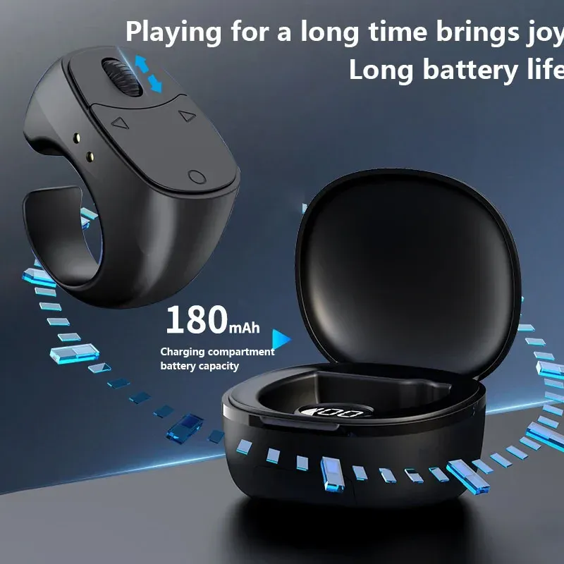 Fernbedienung Drahtlose Bluetooth Roller Fingertip Ring tragbare Mobile Selfie Mäuse Video Automatische Page Turner Browsing Ring