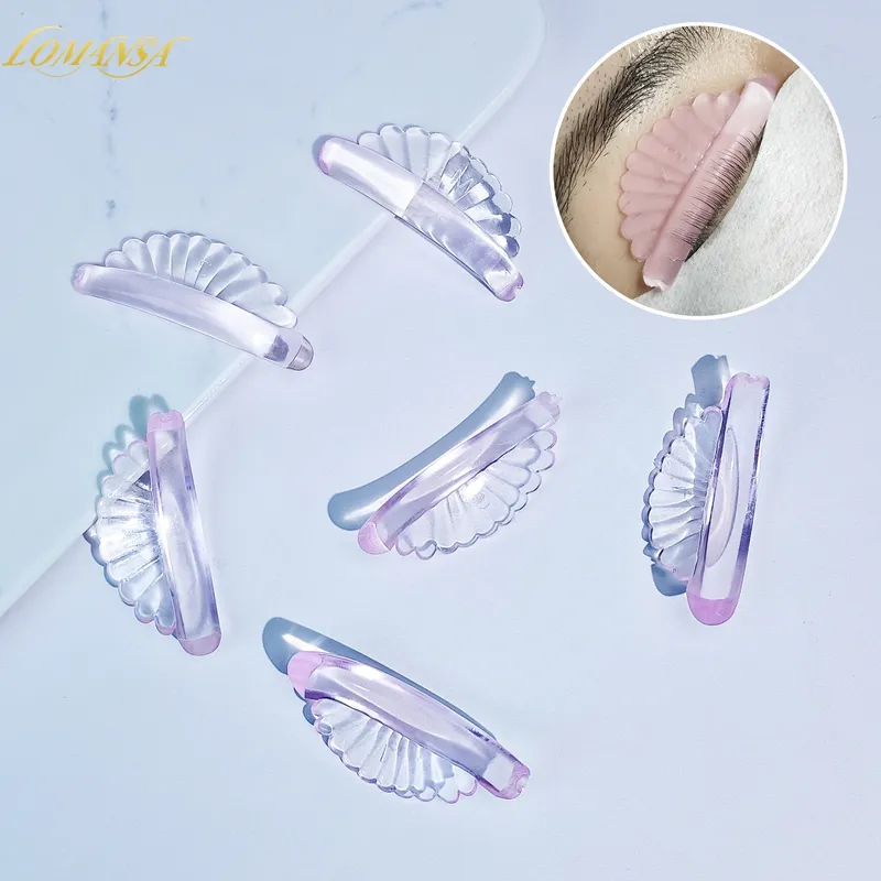 Lomansa 6 Stück C Curl Silikon-Wimperndauerwellen-Pads, klebrige Wimpern, Stangenschild, Heben, 3D-Wimpernzange, Zubehör, Make-up-Werkzeug