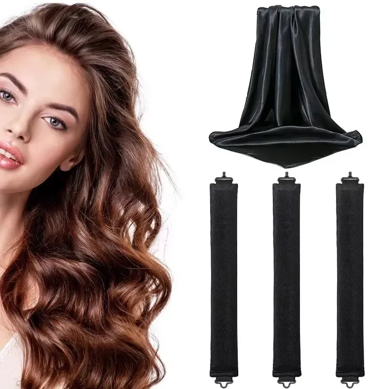 Heatless Lockenwickler, 27 cm, schlaffreundlicher, hitzefreier Lockenstab, großer Wellen-Lockenstab mit 3,5 Durchmesser