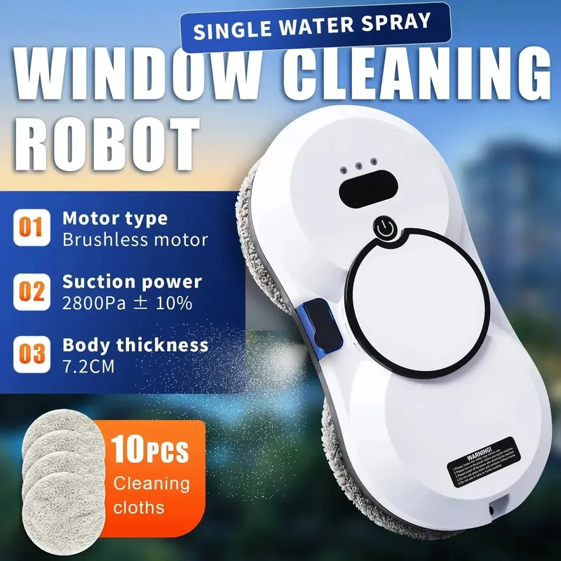 Wassersprüh-Fensterputzroboter mit Tank Intelligenter Fenster-Glas-Staubsauger Ein-Tasten-Glaswand-Reinigungsgerät