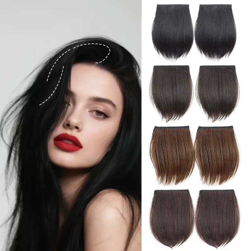 2 Stück/Set Synthetische Haarpolster Haarverlängerungen Unsichtbare Haarteile zur Haarvolumen-Erhöhung Oberkopf-Ersatz Perückenzubehör