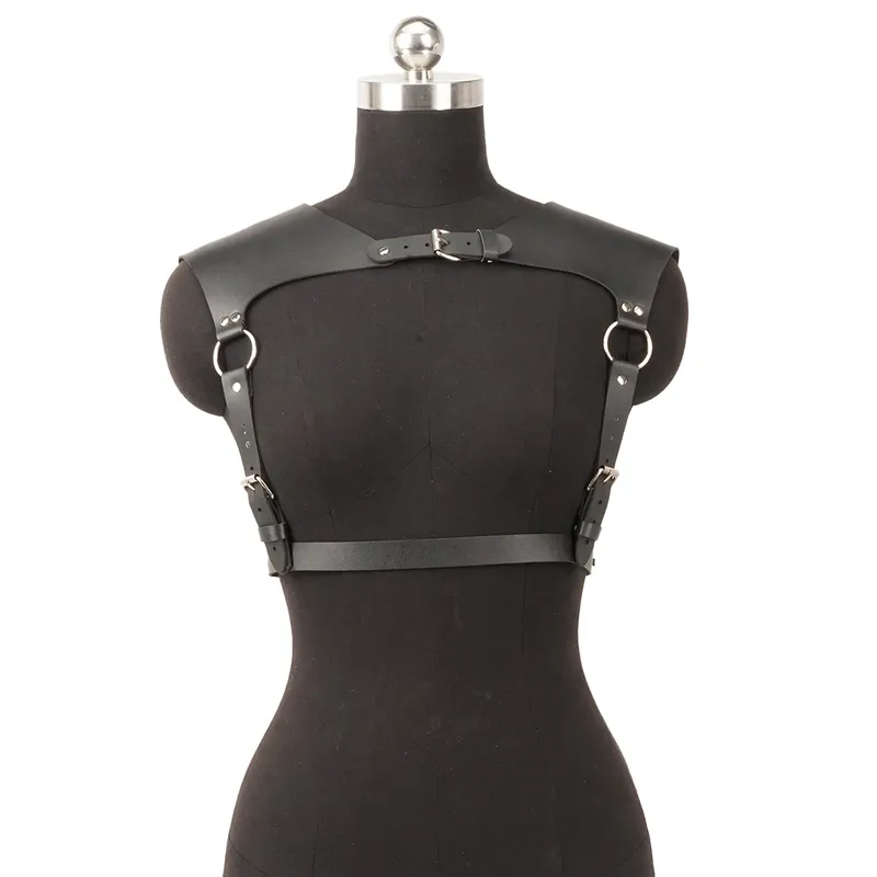 Frauen Mode Gürtel PU Leder Körper Schulter Rüstung Brust HarnessSword Gürtel Schulter Gurt Harness Frauen Kleidung Offenen Käfig Bh