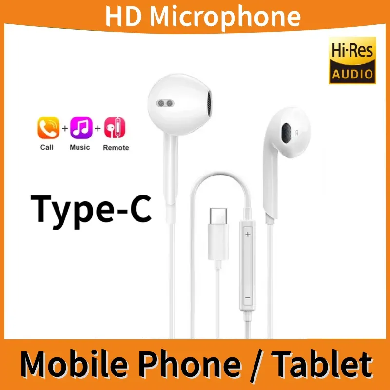 Typ C Kabelgebundene Kopfhörer für In-Ear iPhone 17 16 15 Max Xiaomi 14 13 12 11 Pro 3,5 mm Kopfhörer Headset Huawei Samsung Telefon Tablet