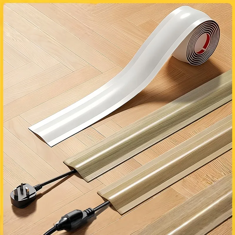 1pc 1m/39,37in PVC Boden Kabel Protector Selbstklebende Draht Abdeckung Flexible Kabel Kanal Cord Hider für Home Office Schreibtisch TV Comput