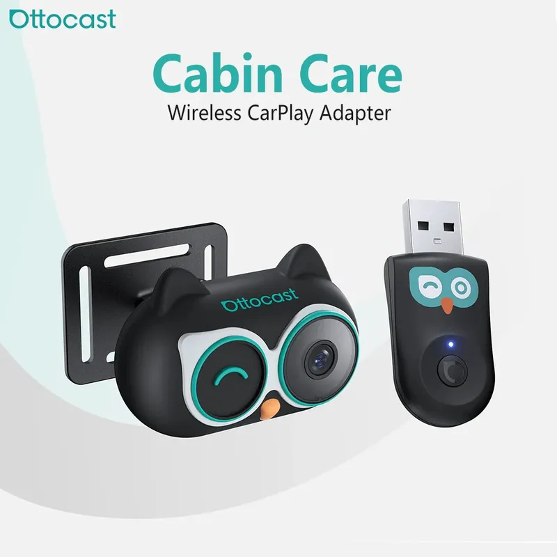 Ottocast Cabin Care Drahtloser CarPlay-Adapter, Auto-Rücksitzkamera für Babys, Haustiere, Kinder, Autozubehör für Hyundai Benz VW Toyota