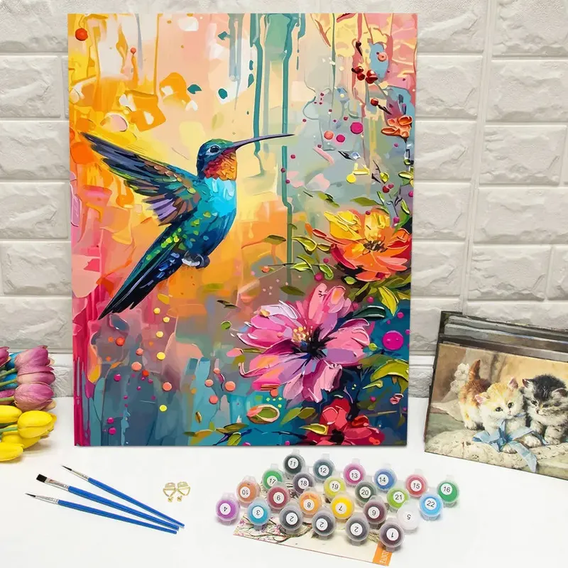 Ölgemälde nach Zahlen, Berglandschaft, DIY, digitale Malerei, Haus, Baum, Landschaft, Bild, Kunsthandwerk auf Leinwand, handgemaltes Geschenk