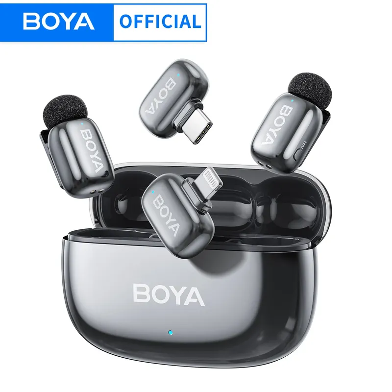 BOYA Mini 2 Wireless Lavalier-Mikrofon AI Rauschunterdrückung Mini-Mikrofon für iPhone 6-14/15-17 USB-C Android-Telefon Videoaufzeichnung