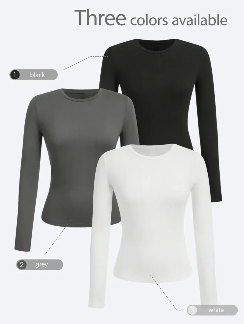 Damen-Thermobluse, elastische Thermobluse, schmales Unterwäsche-T-Shirt, Home-Office-Bekleidung, bequeme Passform