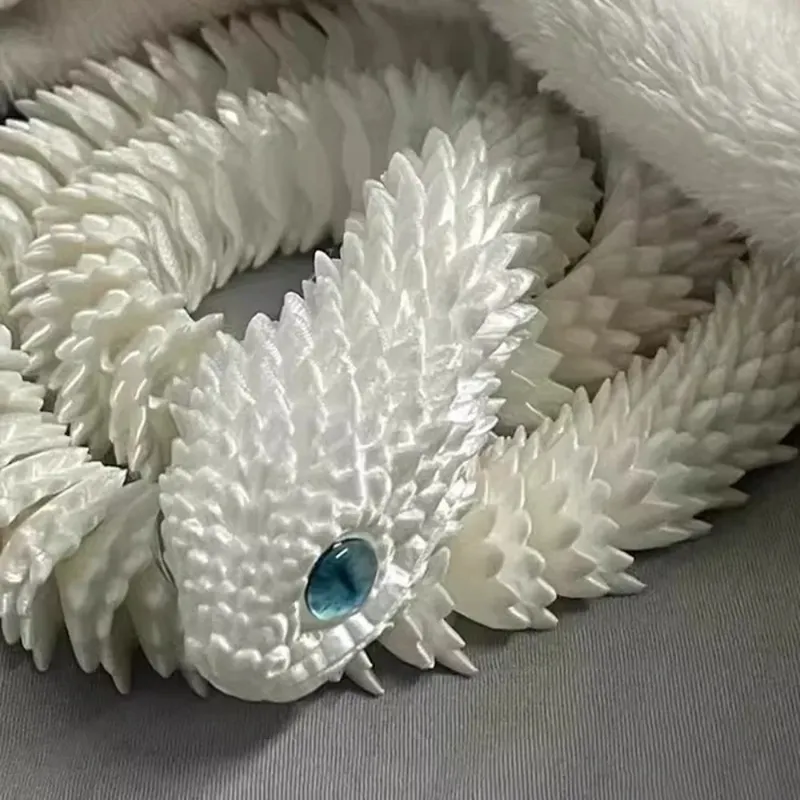 3D-gedruckte Schlange, 60 cm, bewegliche Bush Viper Toy-Dragon Snake, integrierte Gelenk-Mobilitätsstatue, Ornament, Heimdekoration, Geschenk