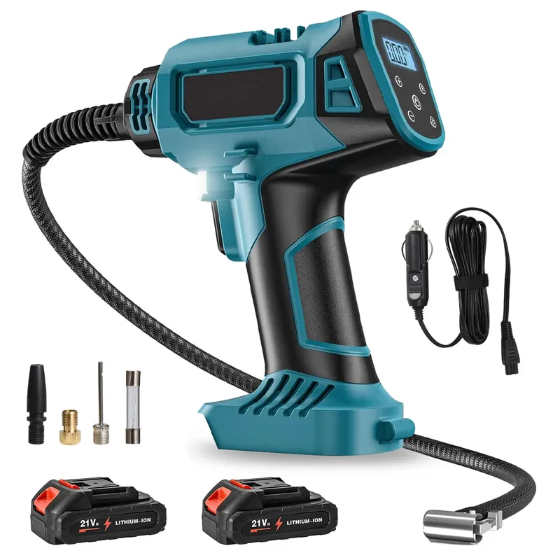 Schnurlose elektrische Luftpumpe, wiederaufladbar, Autoreifen, automatischer Inflator, tragbarer Heimluftkompressor für Makita 18 V Akku