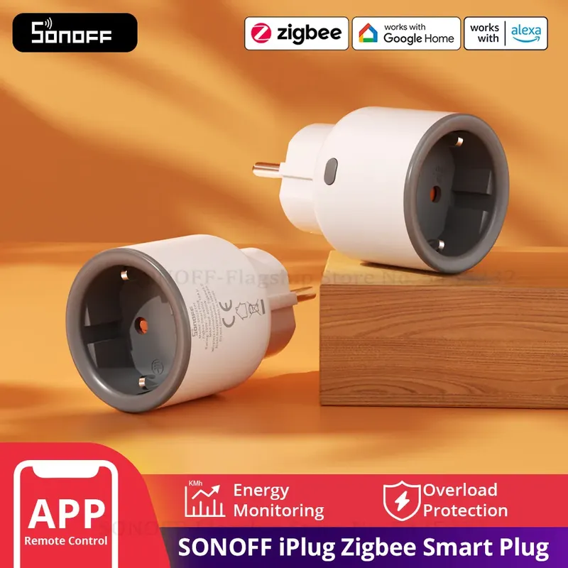 1-4 PCS SONOFF S60ZB EU iPlug Zigbee Smart Plug Energie Überwachung Drahtlose Steckdose Timer Smart Switch Arbeit mit Google Home Alexa