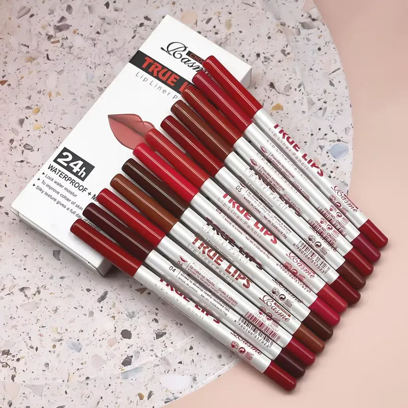 12-teiliges, langlebiges Lippenstift-Set mit professionellem Lipliner-Stift und mattem Lipgloss für Frauen, Valentinstagsgeschenke