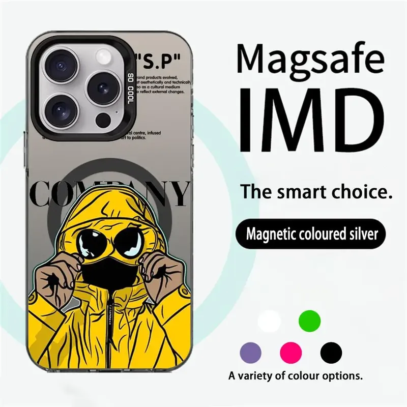 C-ComPanys-luxury-C-Cp Senior cooles Muster Handyhülle Magnetische IMD Bunte Silberhülle für iPhone 17 16 15 14 13 12 Pro Max