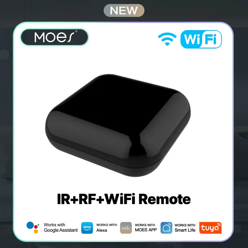 MOES Tuya WiFi IR RF Fernbedienung für Klimaanlage TV Universelle Infrarot-Fernbedienung Funktioniert mit Alexa, Google Home