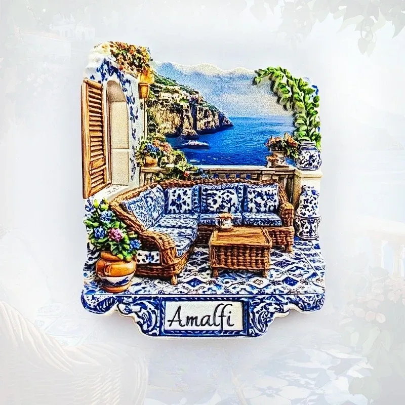 Amalfi-Kühlschrankmagnet für Kühlschrank, Kühlschrankmagnet der italienischen Riviera, Souvenir, Lemon Grove & Sea View, Dekor, einzigartiges mediterranes Geschenk