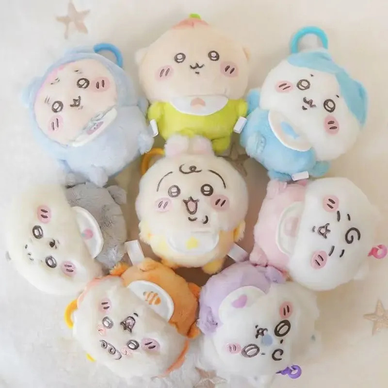 Chiikawa Baby-Serie Plüsch-Schlüsselanhänger, süßer Usagi Hachiware JiYi Taschenanhänger, weicher Kawaii-gefüllter Puppenanhänger, Geschenk für Freunde und Kinder