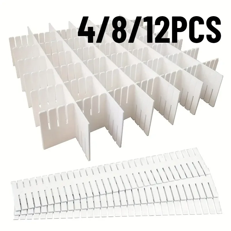 4/8/12PCS Schublade Teiler Schublade Lagerung Teiler schlafzimmer Schrank Schublade Unterwäsche Socke Sortierung Einstellbare DIY Lagerung rack