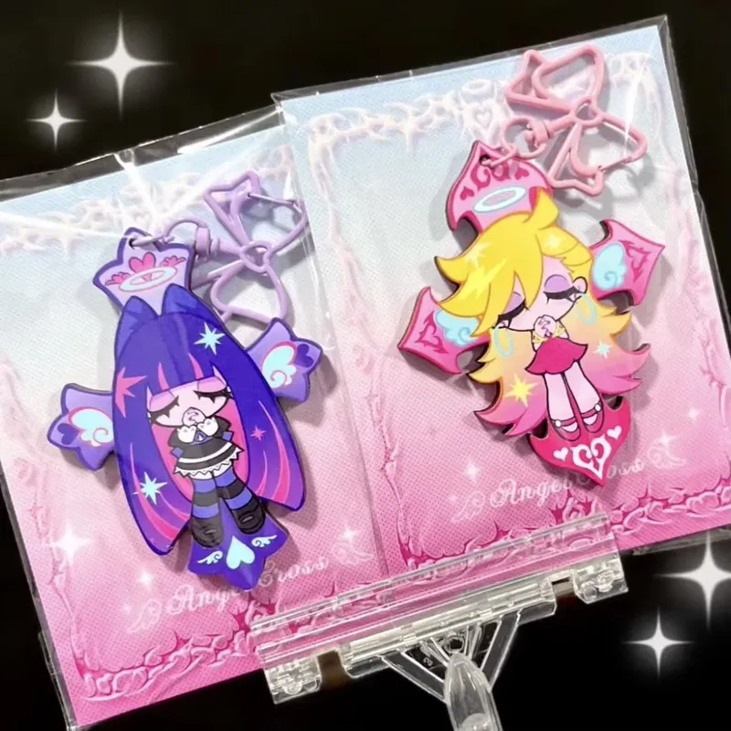 Anime Höschen & Strumpf mit Strumpfgürtel Schleife Schlüsselanhänger Kawaii Figur Acryl Schlüsselanhänger Rucksack Anhänger für Fans Weihnachtsgeschenke