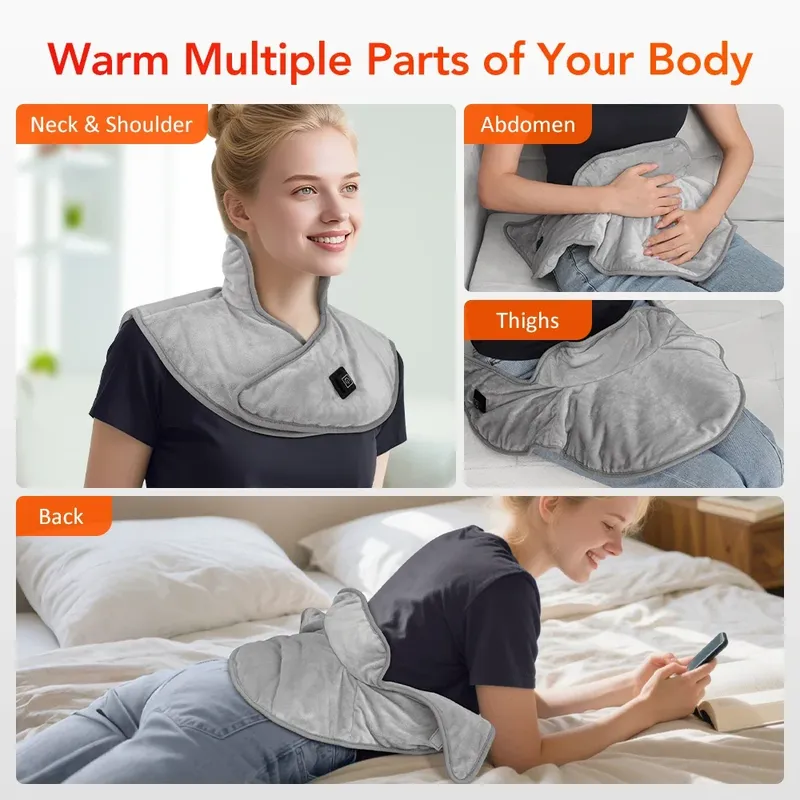 Elektrische Schulter Pad Heiße Kompresse Erwärmung Decke Heizung Neck Wrap Schal Warme Zurück Schulter Brace USB Lade Warme Winter