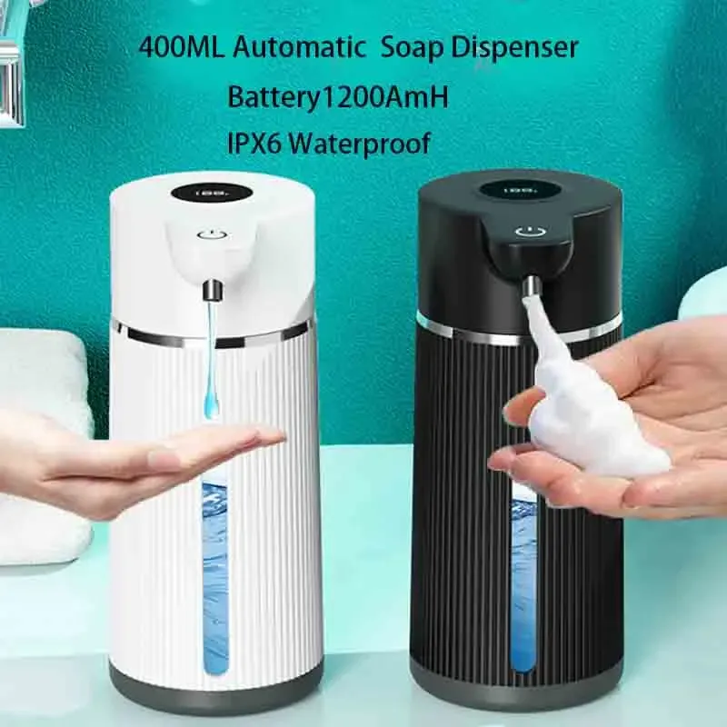 420 ml automatischer Seifenspender, wasserdicht, IPX6, berührungslos, intelligenter Handseifenspender, USB C, wiederaufladbar, 1200 mAh, Seifenspender