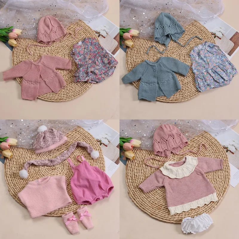 Puppenkleidung für 45 cm Babypuppen, DIY-Puppenzubehör für 45 cm große Puppen, Pullover, Overall, Kleidung für wiedergeborene Babypuppen