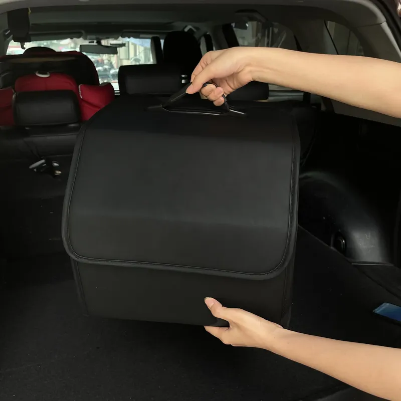 Lagerung Box PU Leder Mehrzweck Faltbare Auto Stamm Lagerung Organizer Auto Stamm Organizer Verstauen Aufräumen Auto Zubehör