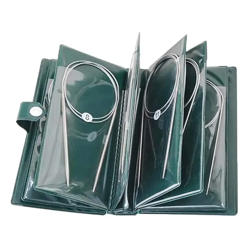 Neue 11PCS Edelstahl Rundstricknadeln Häkelnadel Set Garn Weben DIY Handwerk Werkzeuge Mit Tasche 43/65/80/100/120cm