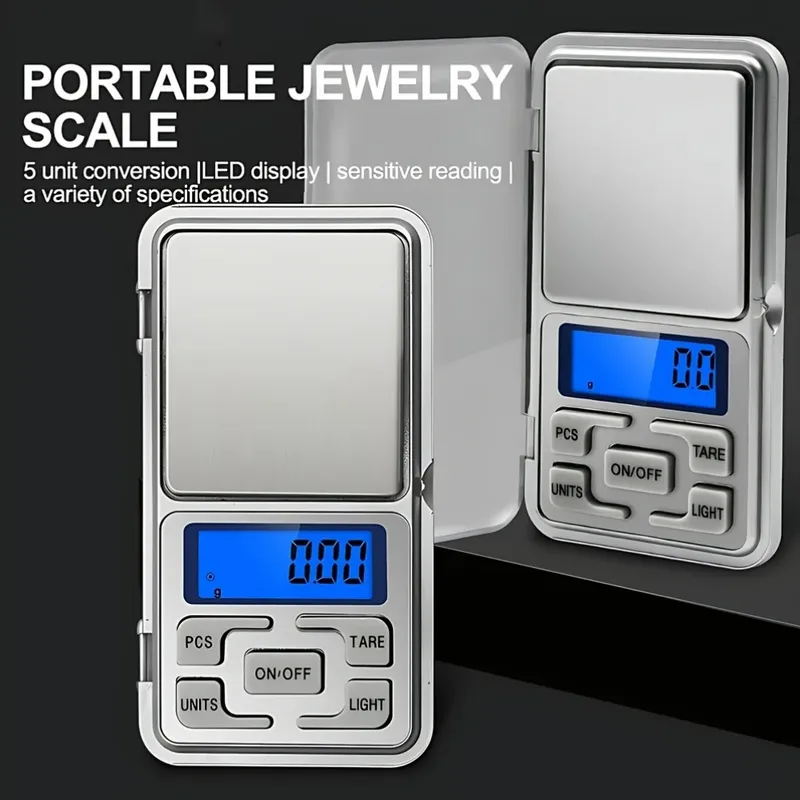 Hochpräzise 500 g/0,01 g Mini-Taschenwaage, genaue digitale Schmuckwaage mit LCD-Display, kompakt tragbar für einfaches Tragen