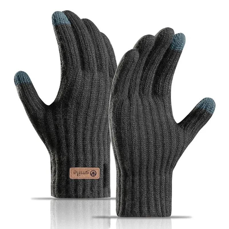 2025 neue warme Herrenhandschuhe Winter Touchscreen Plus Fleece-Handschuhe kalte warme Wolle gestrickte Handschuhe