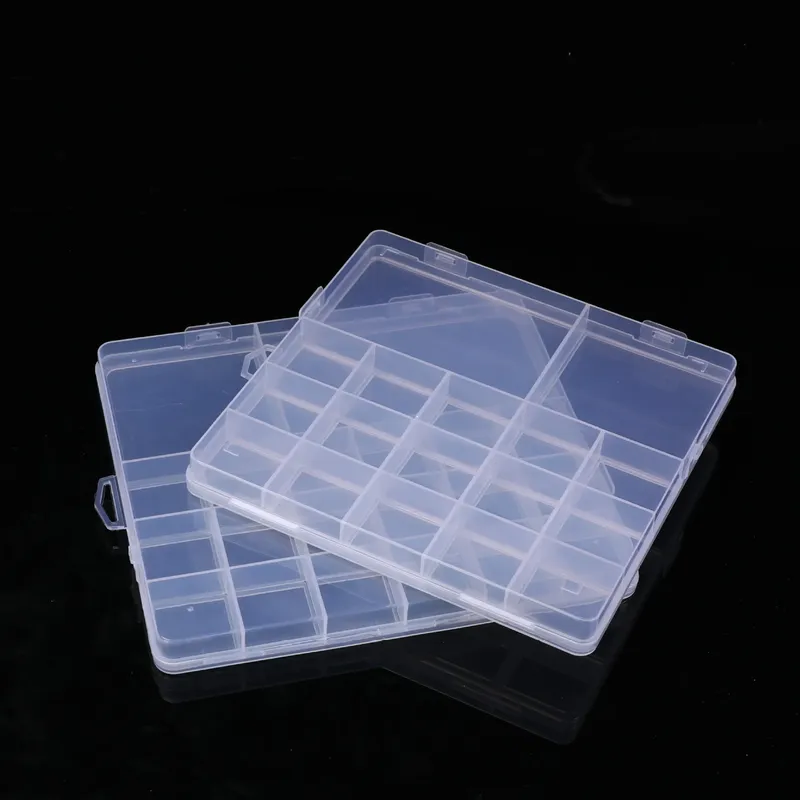 Kunststoff-Aufbewahrungsbox – 28-Gitter-Schmuckschatulle, Perlenschnur, Angelgerät und Knopf-Organizer-Box