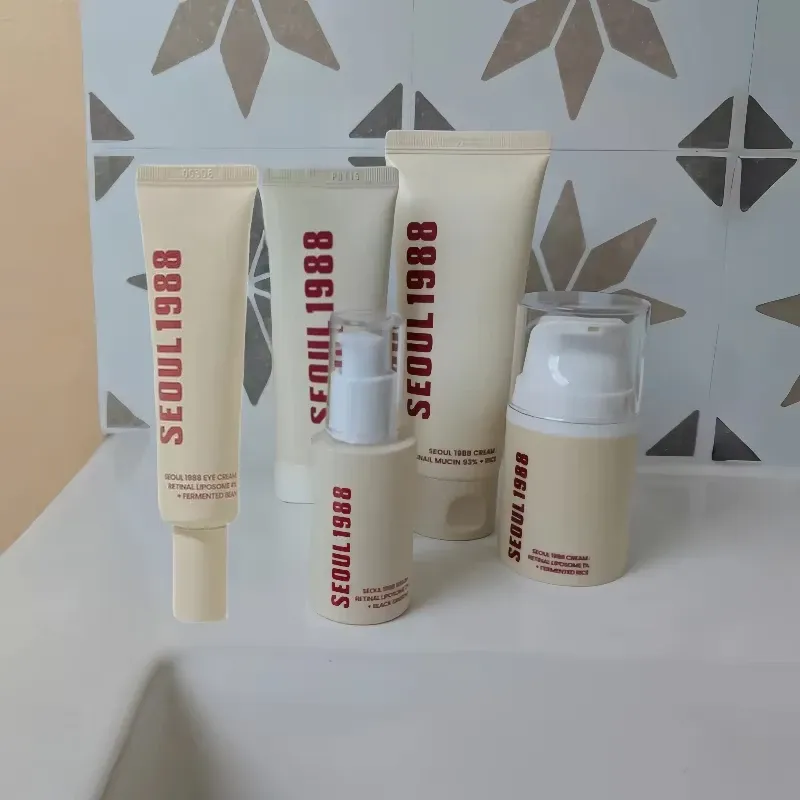Seoul 1988, Retinol Ginseng-Augen- und Gesichtscreme, Serum-Set, straffend, feuchtigkeitsspendend, Anti-Aging, lindert Linien, Falten, Hautpflege-Essenz